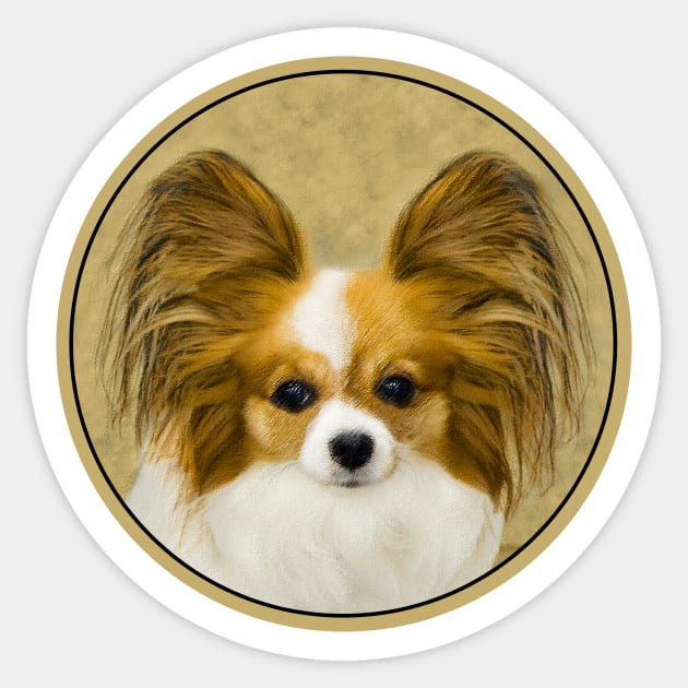 Papillon (Hound Tri) Sticker by Alpen Designs